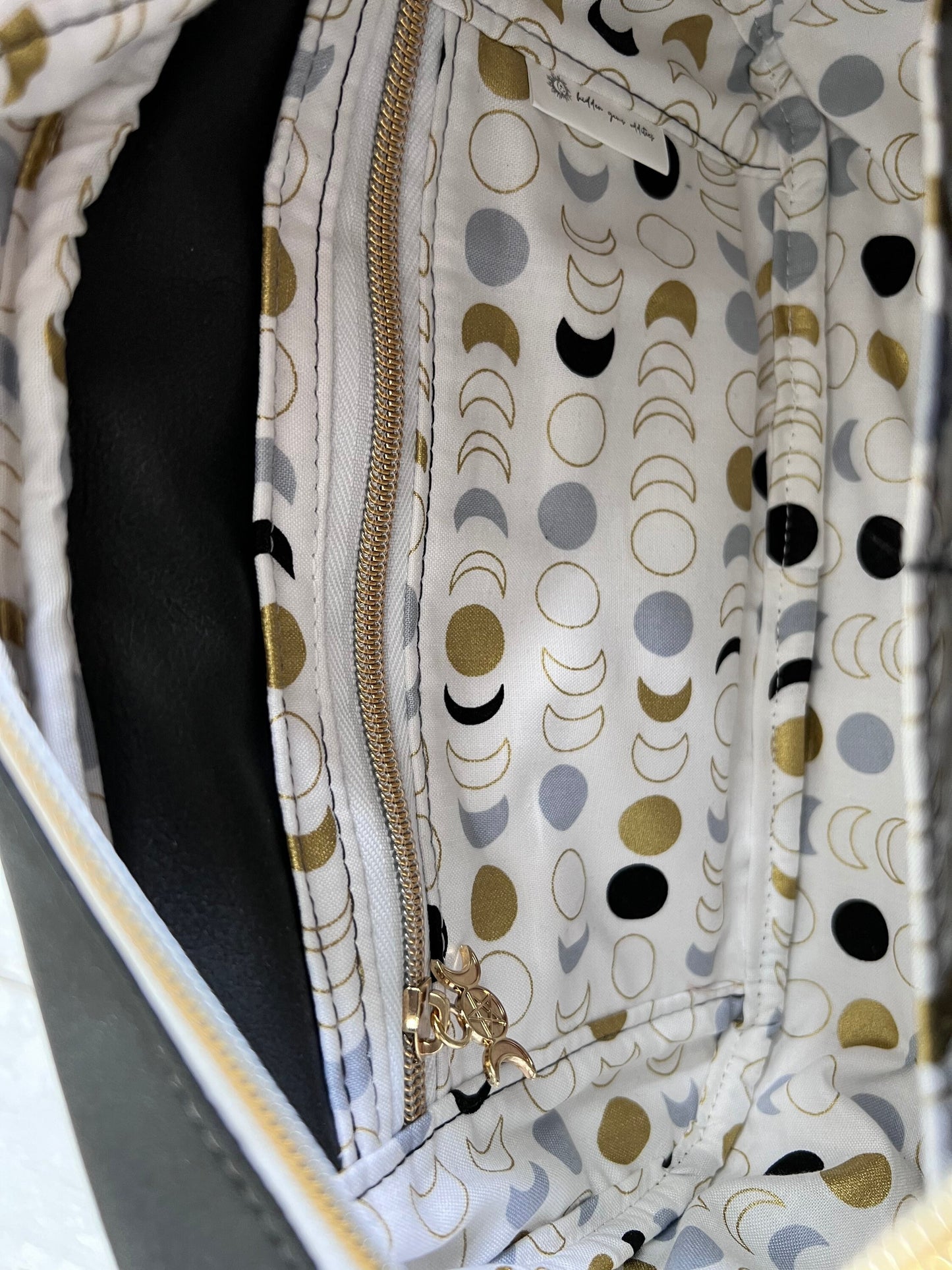 Witchy gift, moon phases bag, moon bag, celestial bag, bag for witch, Samhain gift, night sky bag, rectangle handbag, crossbody bag