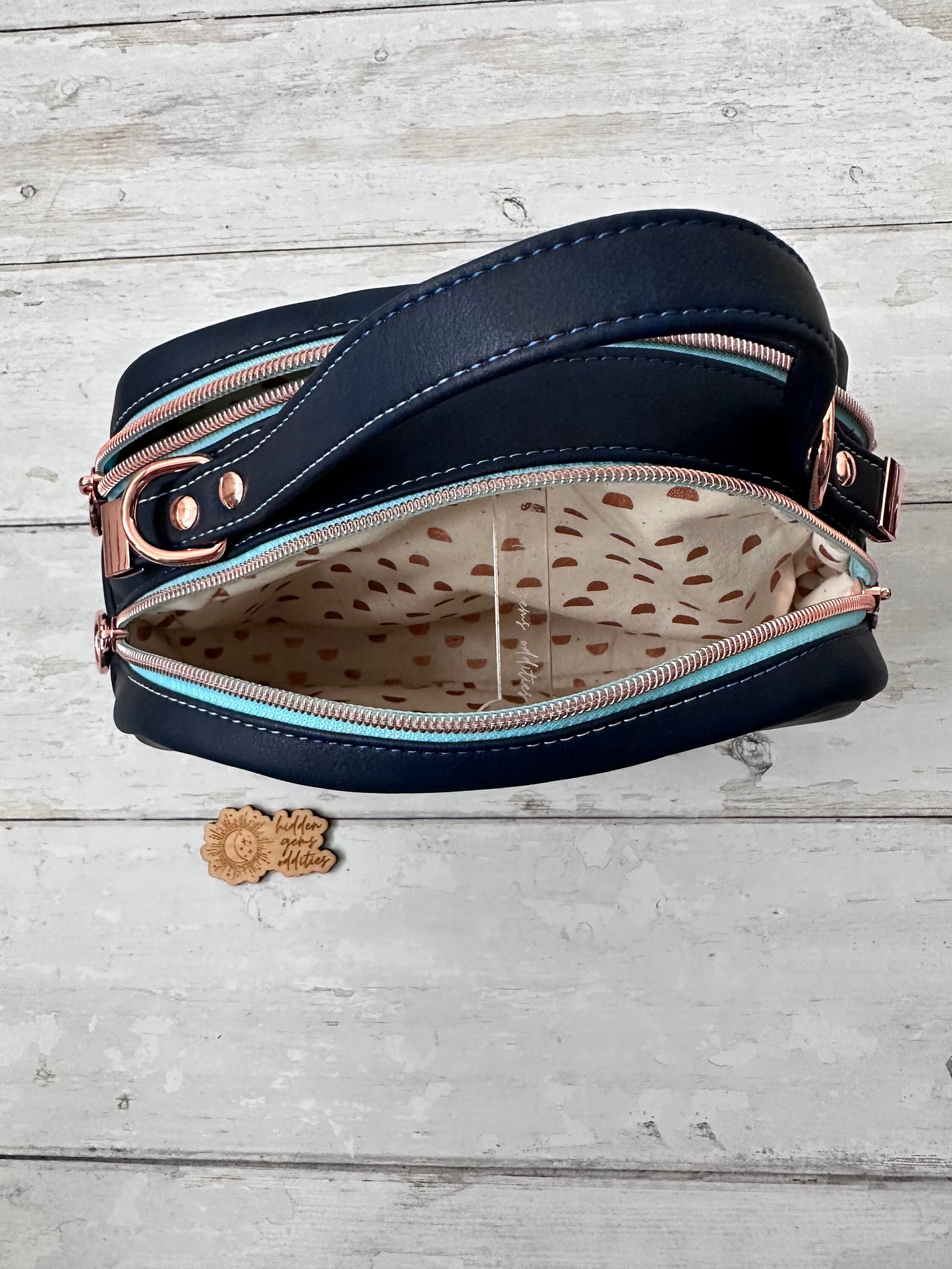 Double compartment handbag, small crossbody bag, zip divider bag, bowler bag, quilted handbag, gift for maker, vegan gift, vegan bag