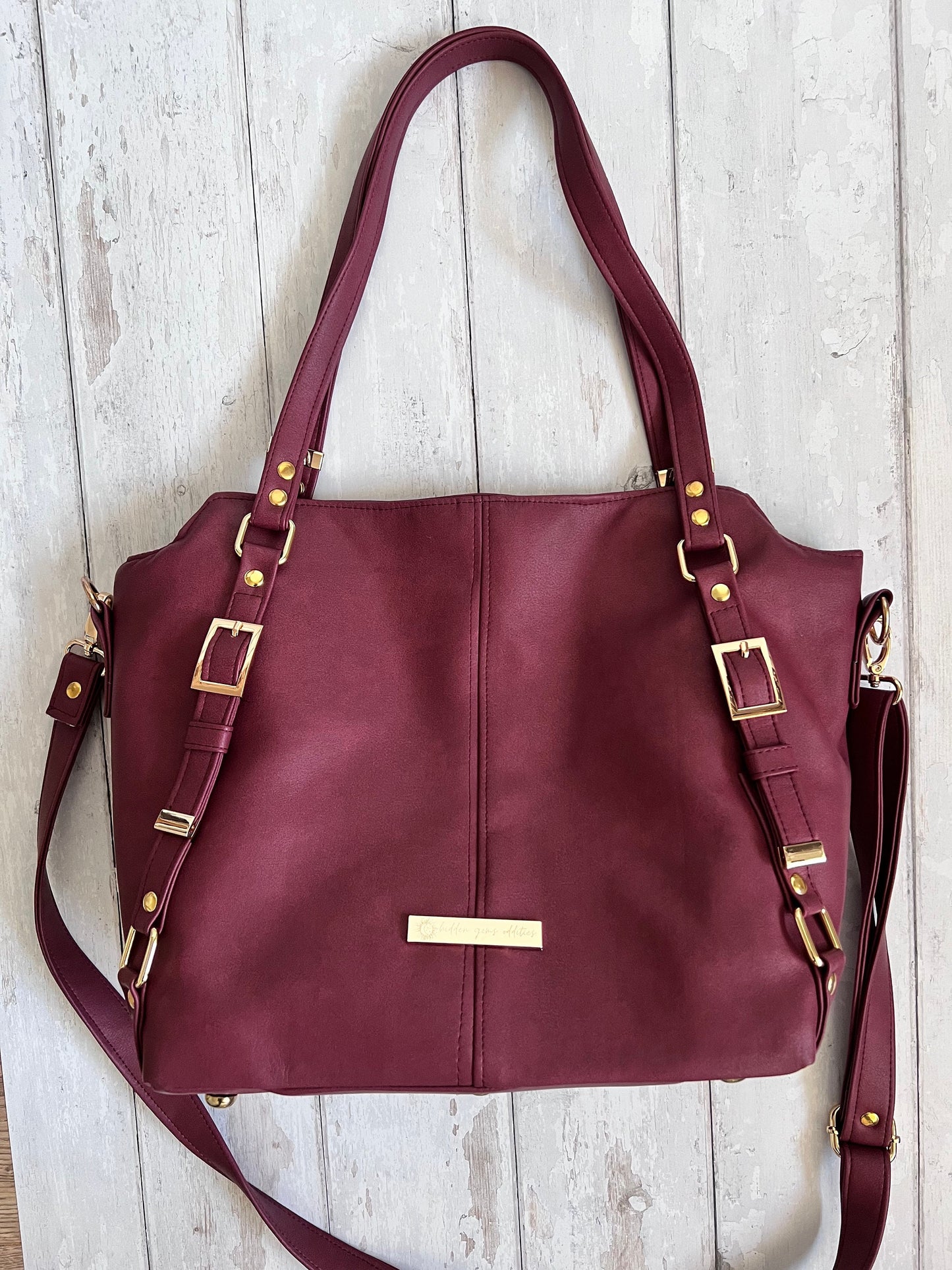 MADE TO ORDER Vegan Leather Slouchy Work Bag, large Handbag, Tote with Shoulder Strap, tote bag with pockets, school bag, work bag vegan