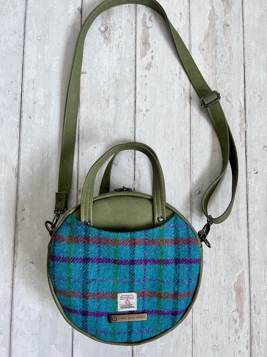 Harris Tweed Bag, Scottish Gifts, Circle Bag, Outlander Gifts, Tartan handbag, crossbody bag womens, handbag women, Scottish gift