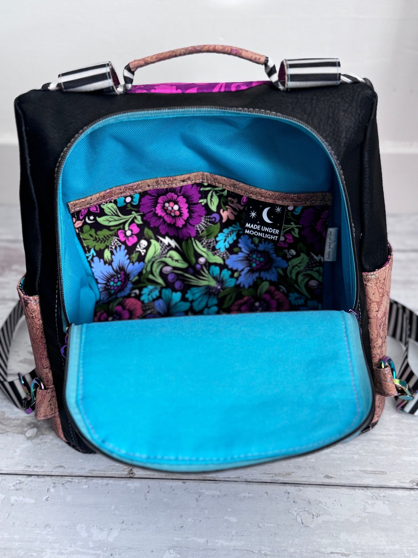 Witchy bag, gift for witches, emo bag, goth girl gifts, teen girl gift, goth bag, antitheft backpack, vegan bag, Yule gift, punk girl gift