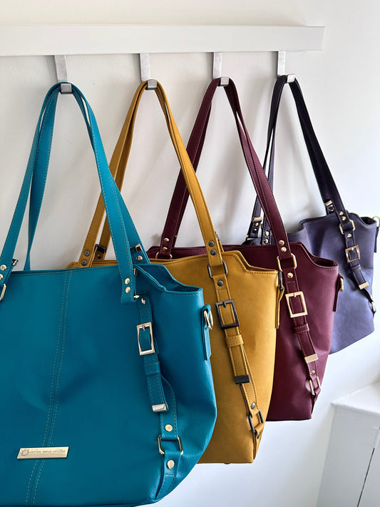 MADE TO ORDER Vegan Leather Slouchy Work Bag, large Handbag, Tote with Shoulder Strap, tote bag with pockets, school bag, work bag vegan