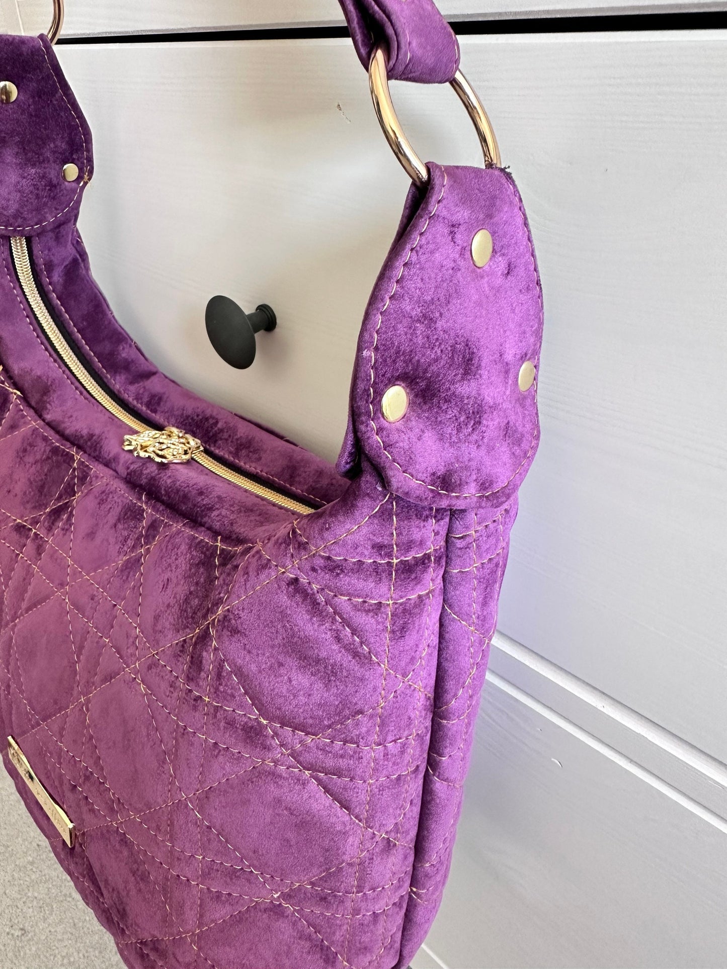 Quilted shoulder bag, velvet handbag, medium shoulder bag, fancy handbag, classic handbag, Victorian handbag, quilted bag, party handbag