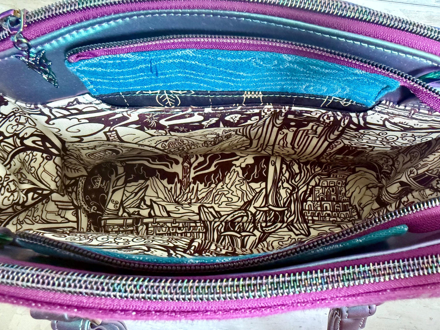 Women shoulder bag, lord of the rings purse, oscha fabric purses, vegan handbag, red crossbody bag, nerdy girl gifts, middle earth bag