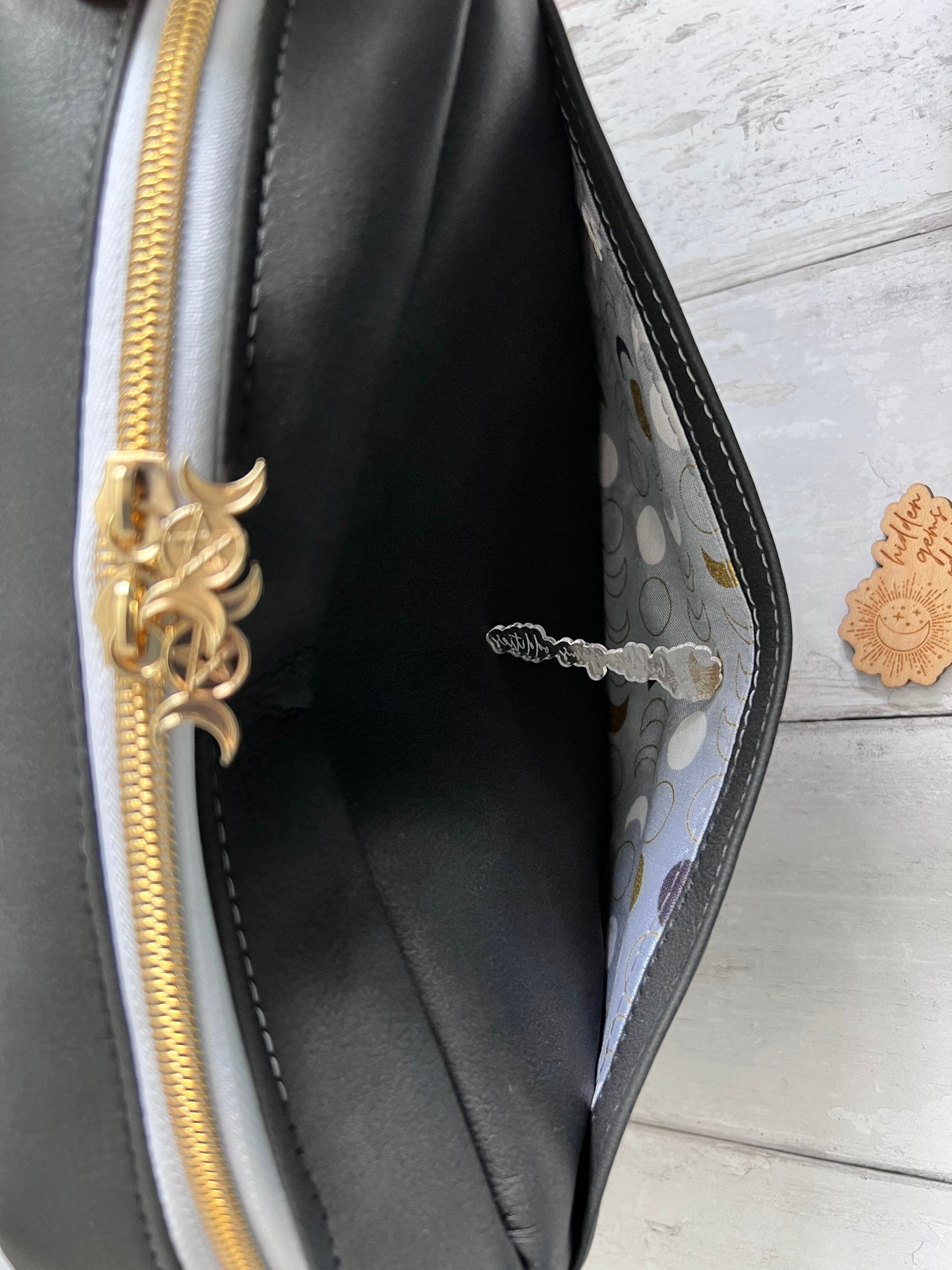 Witchy gift, moon phases bag, moon bag, celestial bag, bag for witch, Samhain gift, night sky bag, rectangle handbag, crossbody bag