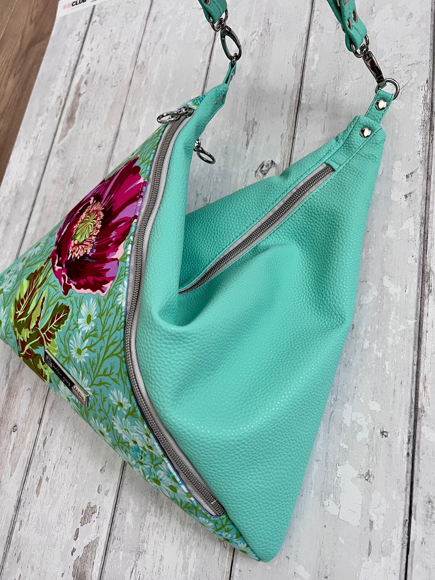 Shoulder Bag, floral handbag, flower bag, gift for gardeners, mother of the bride gift, Vegan handbag, shoulder bag with pockets