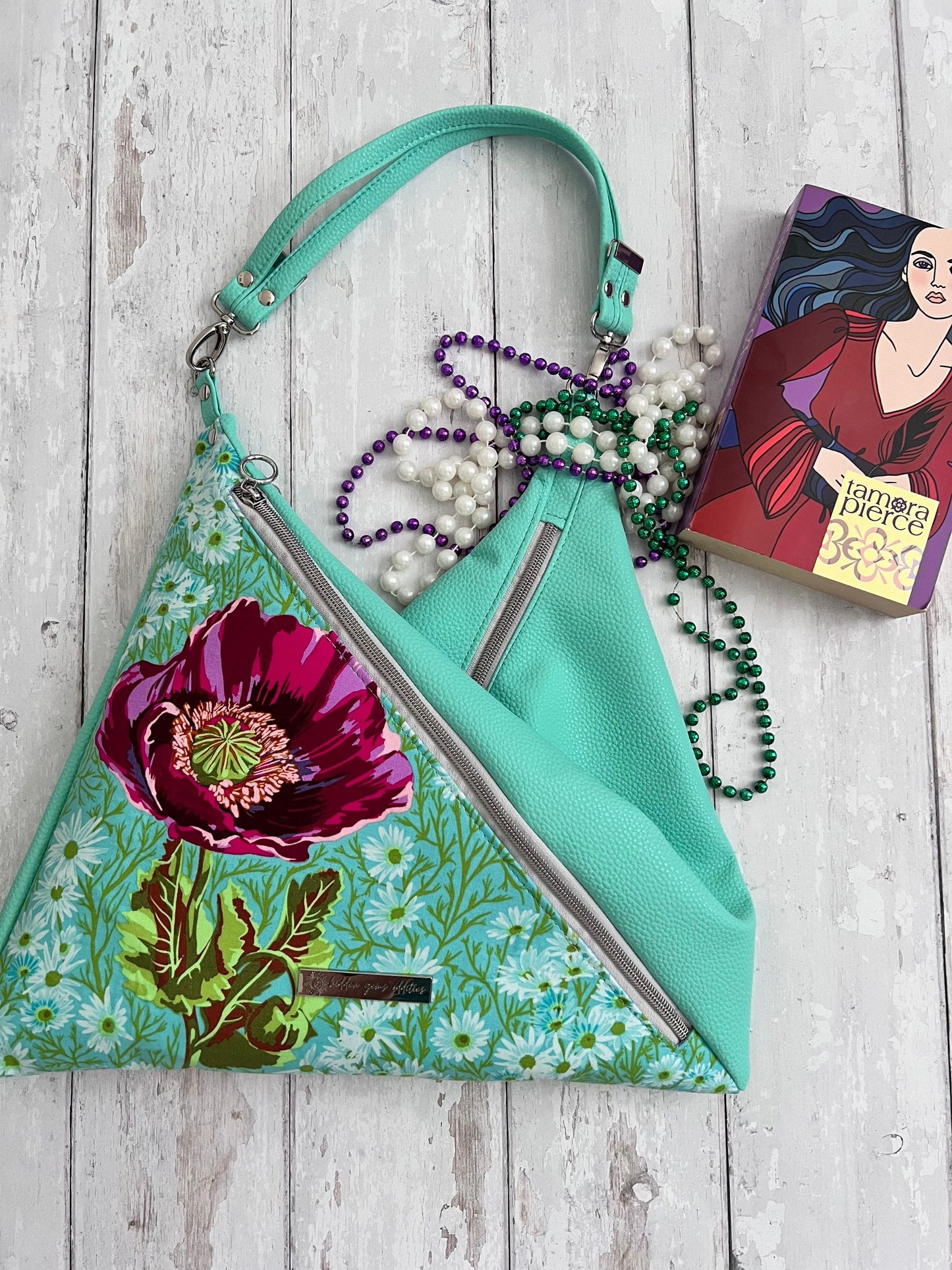 Shoulder Bag, floral handbag, flower bag, gift for gardeners, mother of the bride gift, Vegan handbag, shoulder bag with pockets