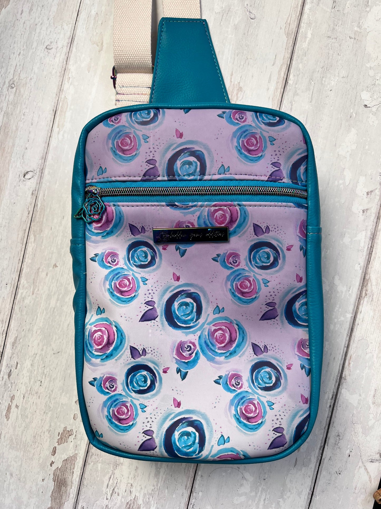 Gardener gift, plant lover gift, Sling bag, Sling Backpack, Vegan bag, hiker gift, Commuter Backpack, floral backpack, roses handbag