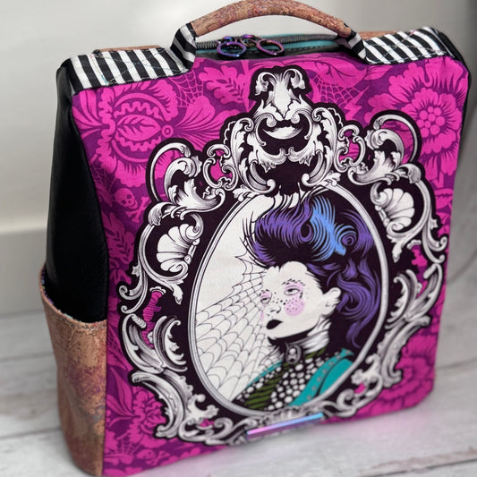 Witchy bag, gift for witches, emo bag, goth girl gifts, teen girl gift, goth bag, antitheft backpack, vegan bag, Yule gift, punk girl gift
