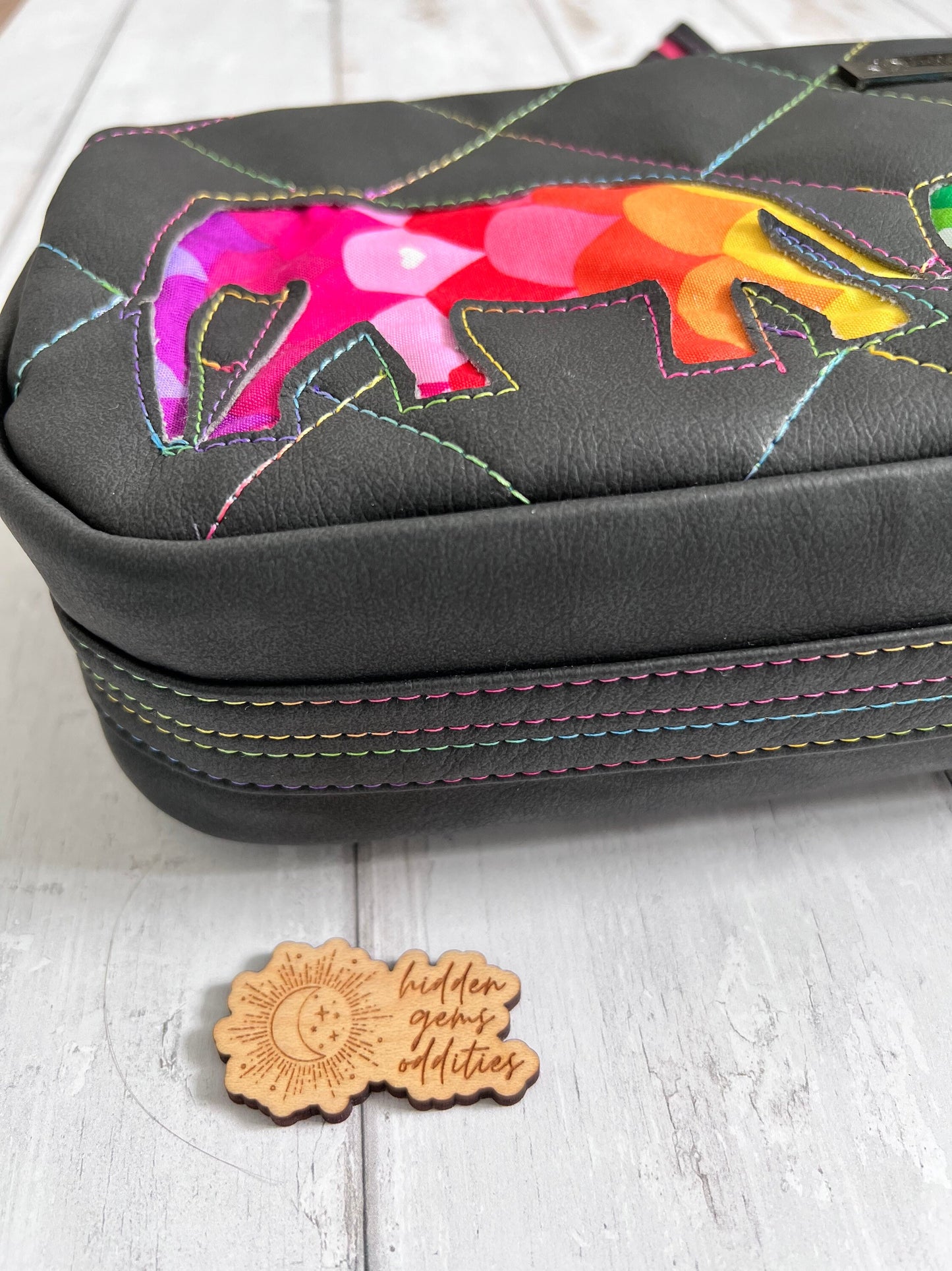 Elephant gifts, elephant bag, colourful handbag, rainbow handbag, quilted handbag, crossbody bag, crossbody bag women, rectangle bag