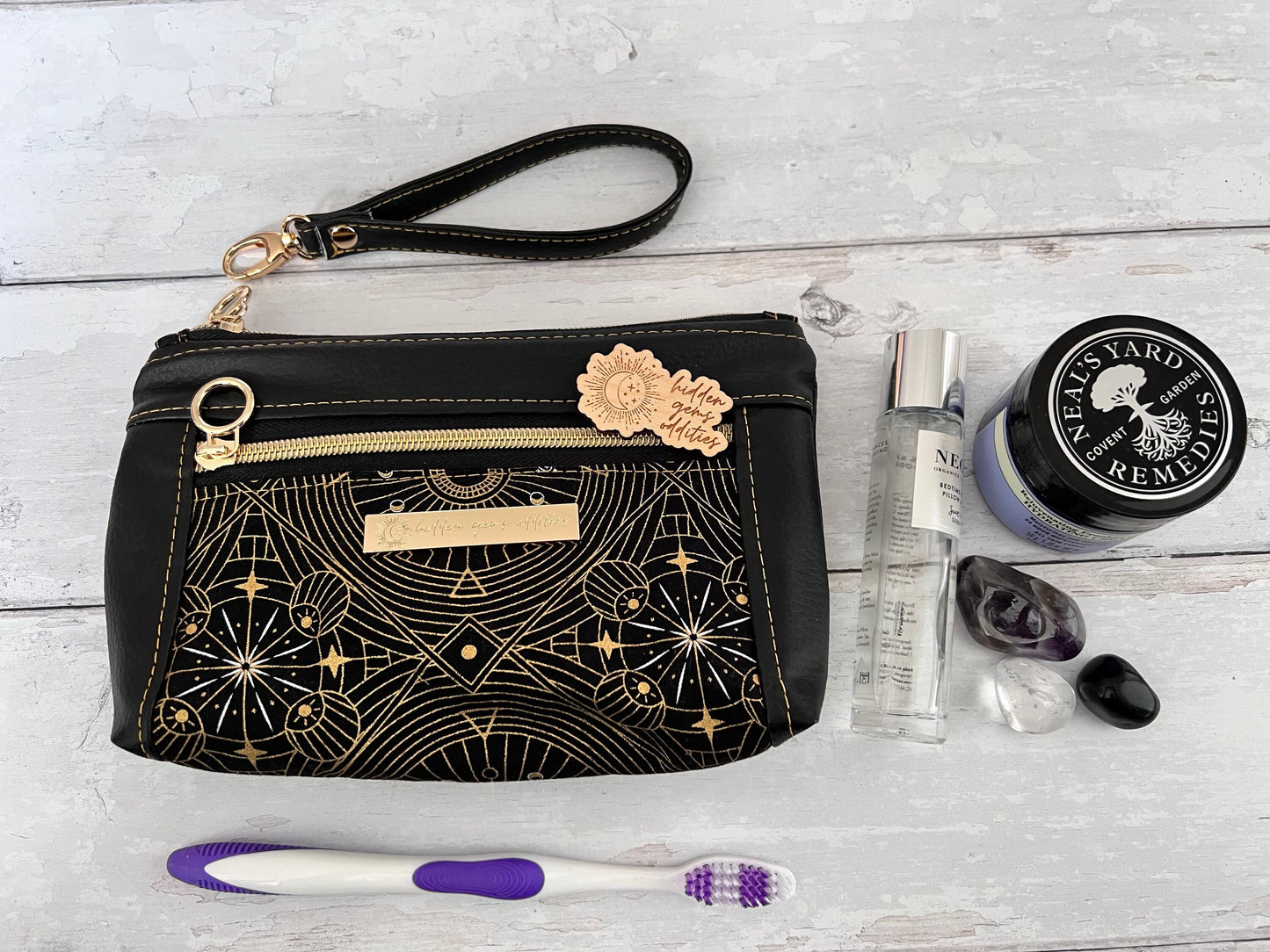 Make up Bag, Pencil Case, Toiletry Holder, Cosmetics Zip Pouch, Wristlet, Gifts for Vegans, Gift for witches, Back to school, bullet journal