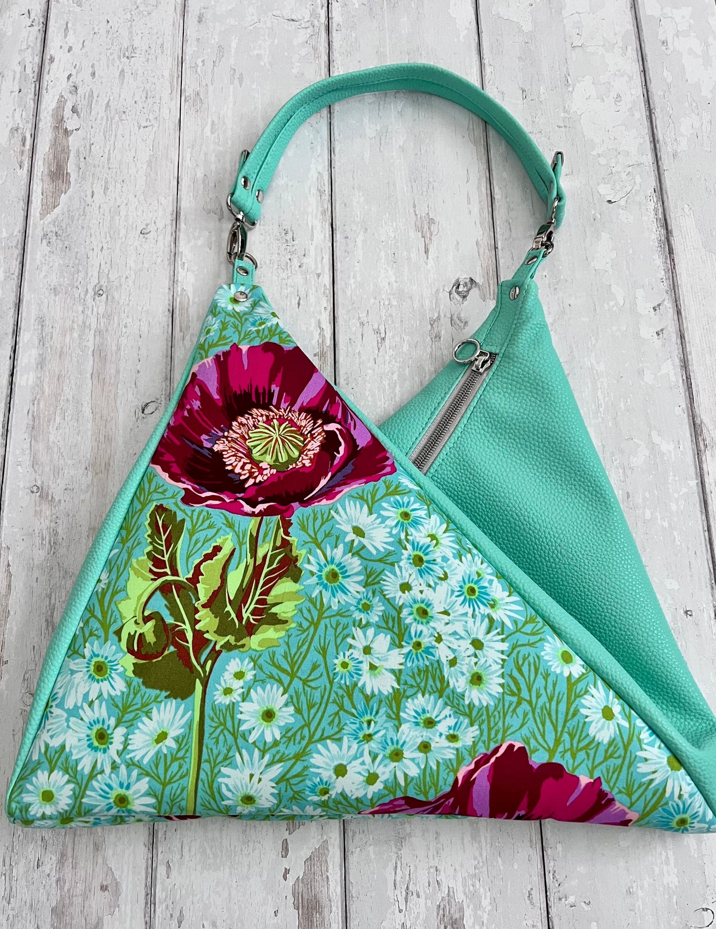 Shoulder Bag, floral handbag, flower bag, gift for gardeners, mother of the bride gift, Vegan handbag, shoulder bag with pockets