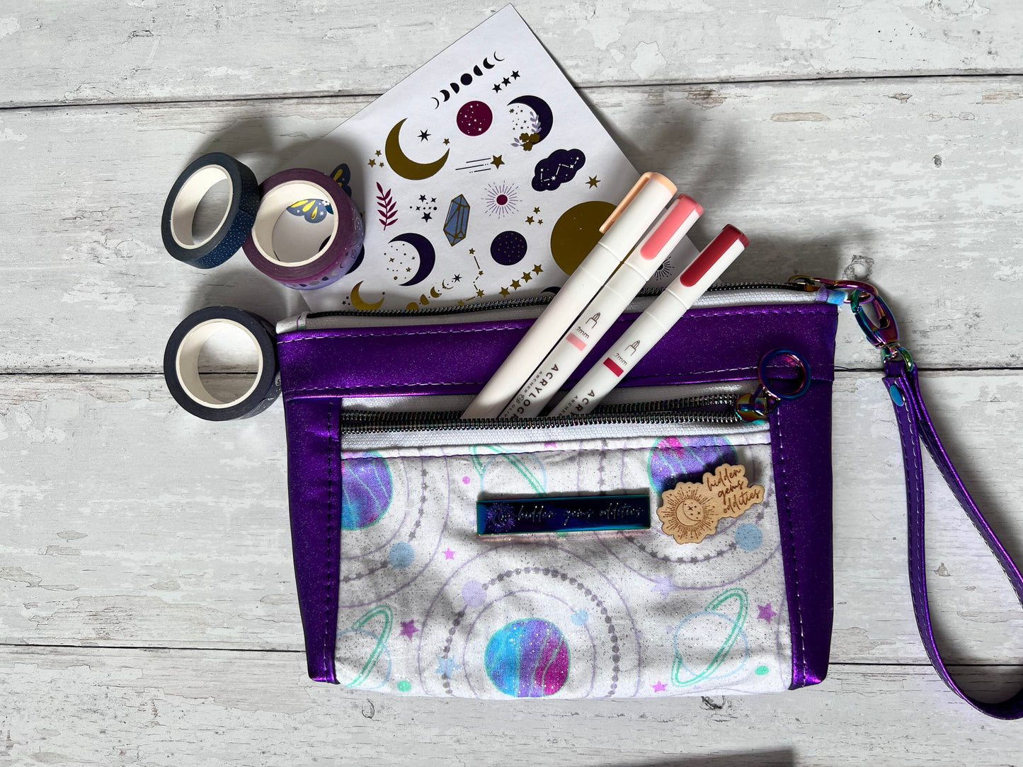 Make up Bag, Pencil Case, Toiletry Holder, Cosmetics Zip Pouch, Wristlet, Gifts for Vegans, Gift for witches, Back to school, bullet journal