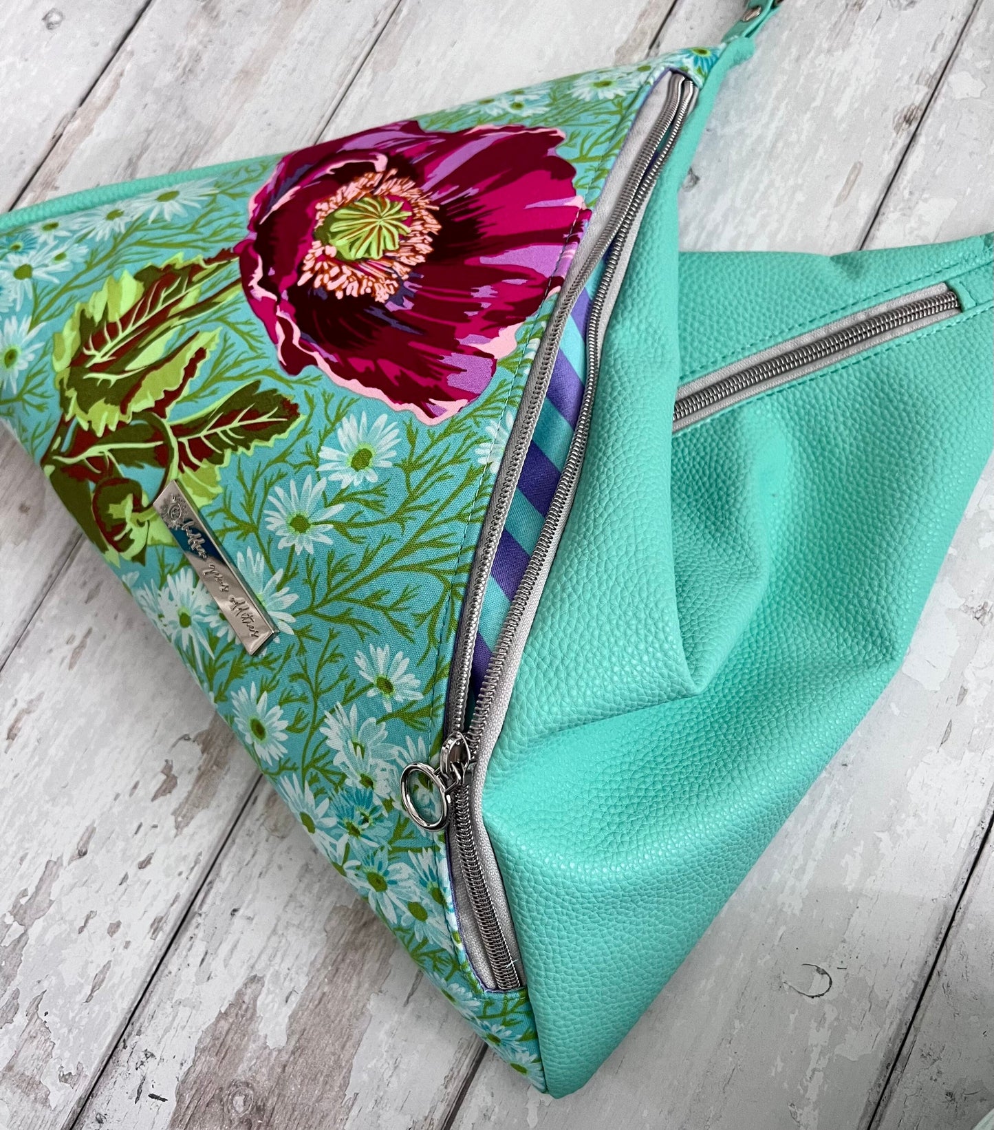 Shoulder Bag, floral handbag, flower bag, gift for gardeners, mother of the bride gift, Vegan handbag, shoulder bag with pockets