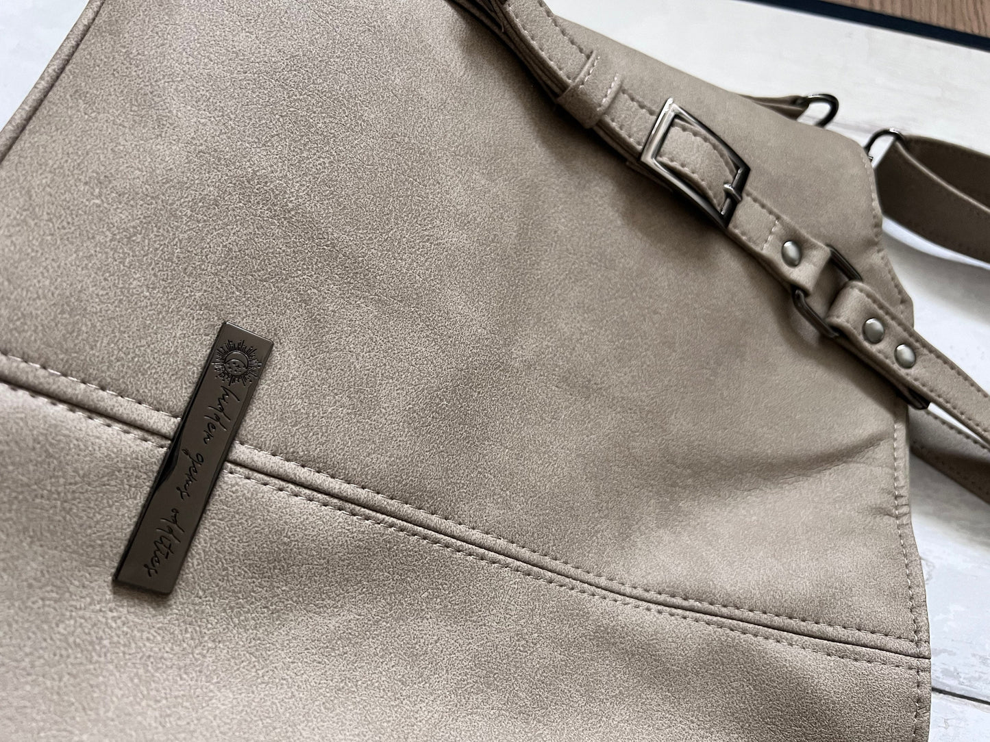 Vegan Leather Bag, Slouchy Bag, Tote bag with pockets, bag with strap, new job gift, Work Bag, Minimalist bag, laptop bag, office bag women