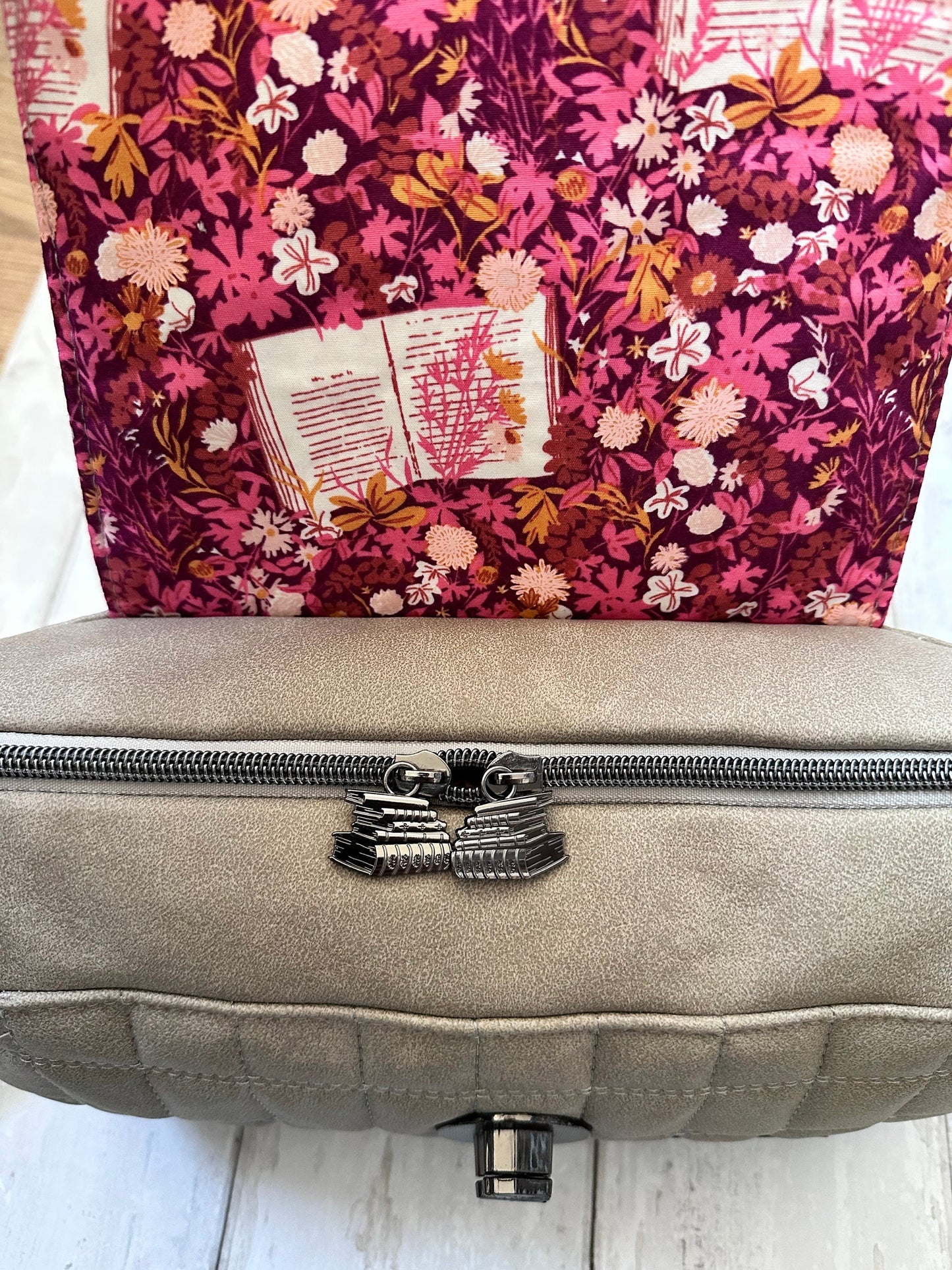 Quilted handbag, barrel bag, gift for reader, bookish gift, crossbody bag, vegan handbag, gift for teen bookworm, medium crossbody