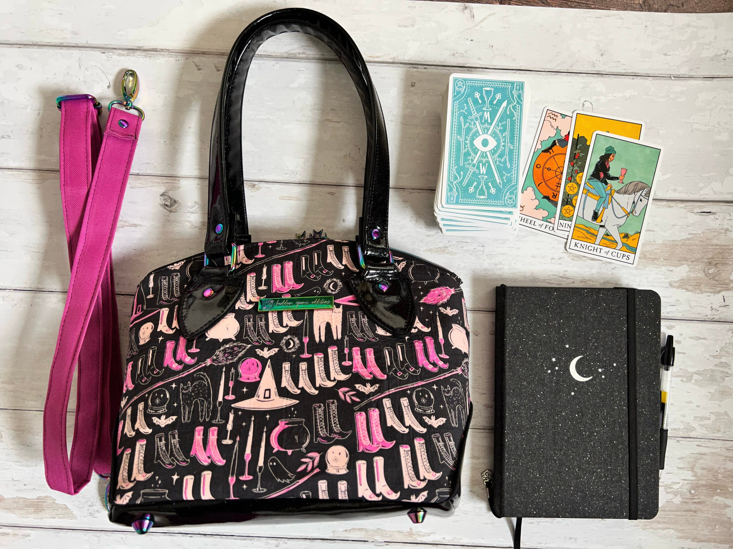 Witchy Handbag, gift for witches, emo bag, goth girl gifts, teen girl gift, goth bag, halloween bag, vegan bag, Halloween gift, Samhain gift