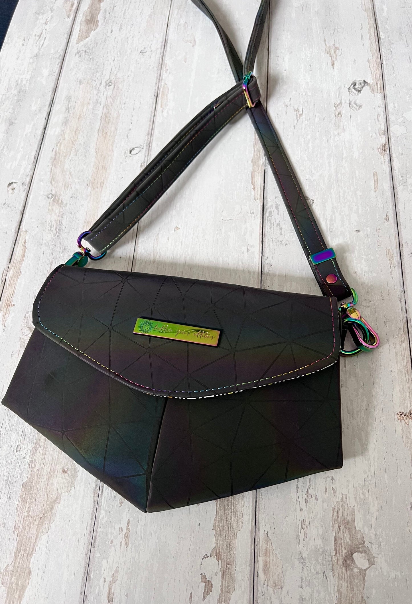 Crossbody handbag, punk bag, vegan handbag, gift for daughter, teen girl gift, gift for goth, emo style handbag, small crossbody